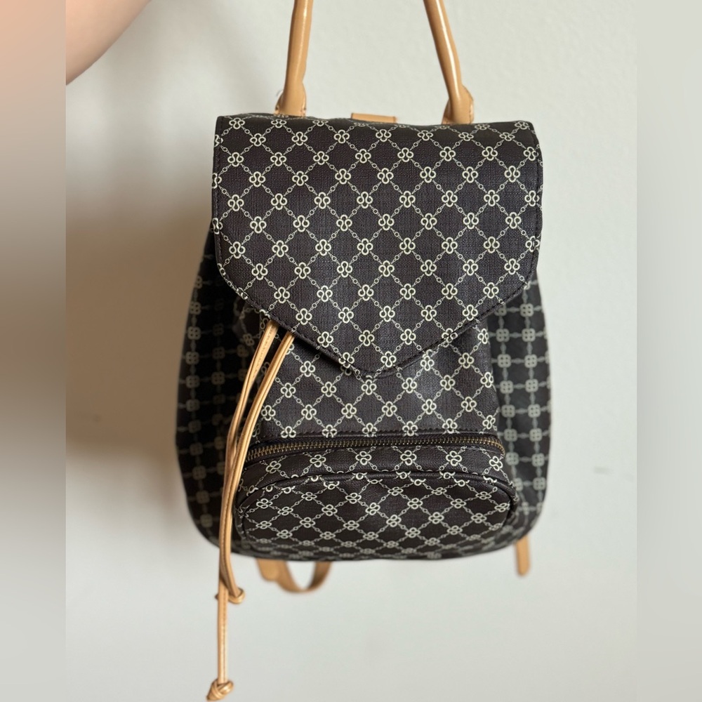 Faux Leather Drawstring Backpack